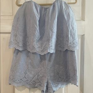 Gab and Kate Blue Eyelit Romper Never Been Worn